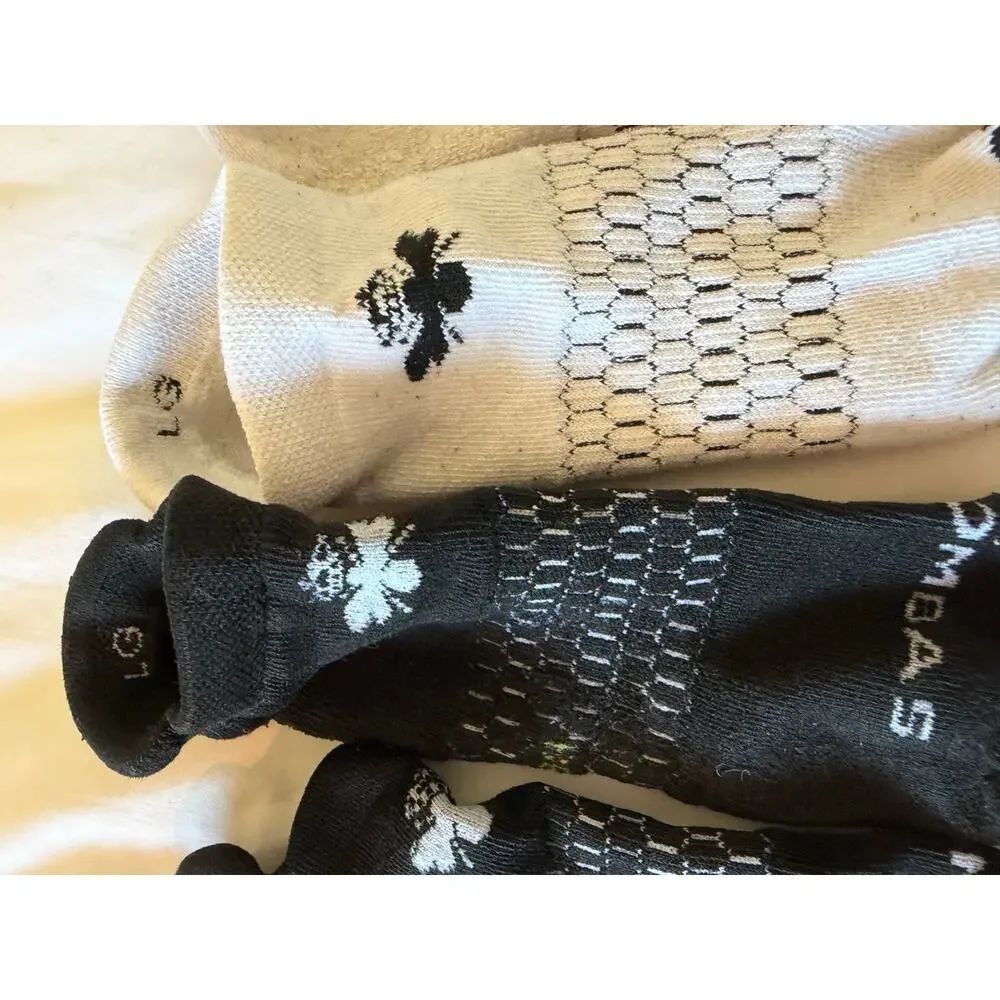 BOMBAS 2 Pairs Socks All-Purpose Performance Calf Black White Size Large